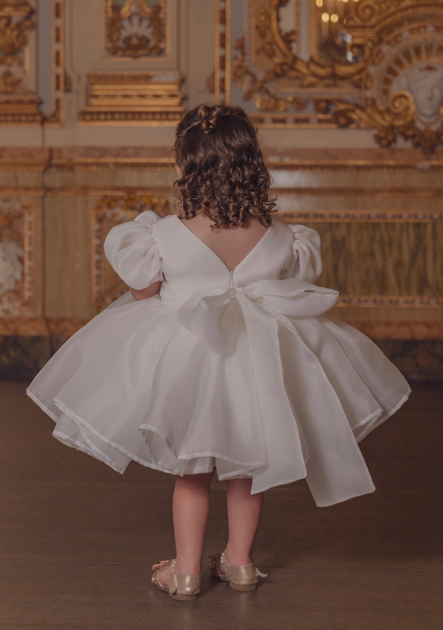 Cotton Kisses - White Silky Organza Dress