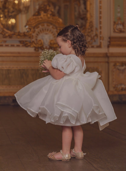 Cotton Kisses - White Silky Organza Dress