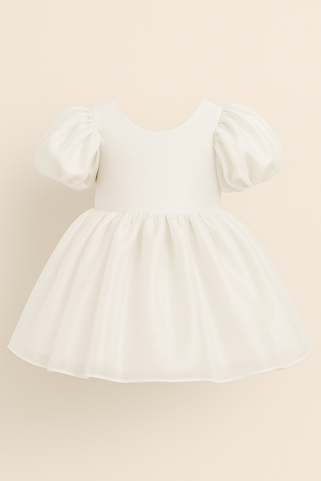 Cotton Kisses - White Silky Organza Dress