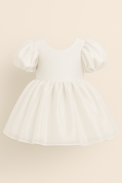 Cotton Kisses - White Silky Organza Dress
