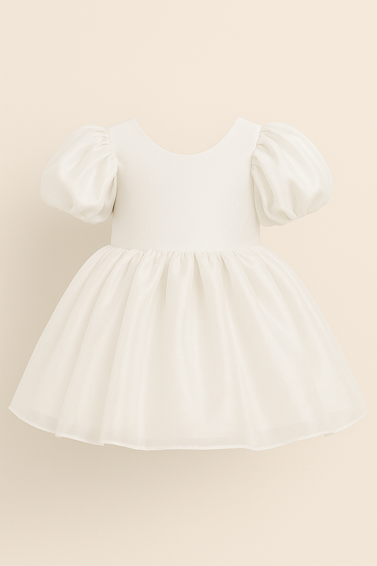 Cotton Kisses - White Silky Organza Dress